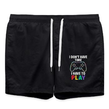 I Have To Play – Gamer Controller Design - Badeshorts - Schwarz - Vorne - AI Model Male 185 light (185cm)