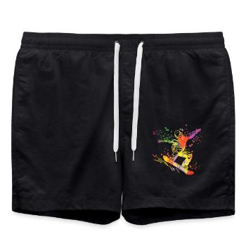 Snowboarder Snowboarding Snowboard - Badeshorts - Schwarz - Vorne - AI Model Male 185 light (185cm)