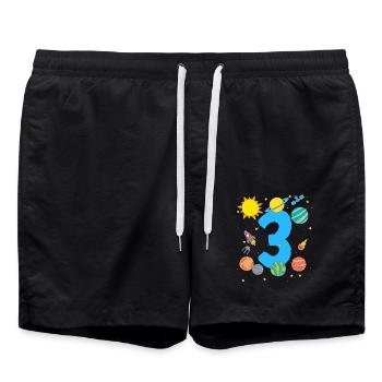 Space Adventure for Birthday Girl - Swim Trunks - black - Front - AI Model Male 185 light (185cm)