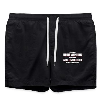 Keine Ahnung was meine Kollegen beruflich machen - Badeshorts - Schwarz - Vorne - AI Model Male 185 light (185cm)