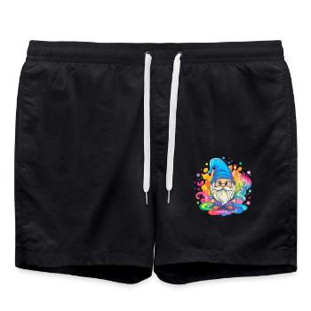 Colorful Rainbow Dwarf - Swim Trunks - black - Front - AI Model Male 185 light (185cm)