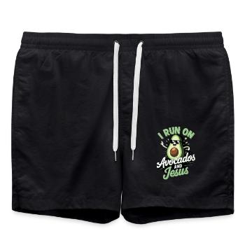Coole Avocado für Christen - Badeshorts - Schwarz - Vorne - AI Model Male 185 light (185cm)