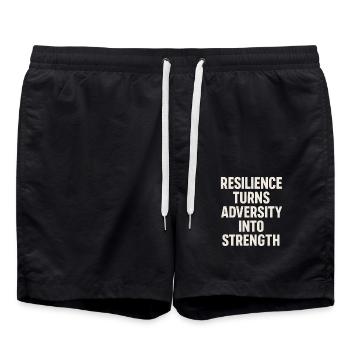La résilience transforme l’adversité en force - Short de bain - noir - Devant - AI Model Male 185 light (185cm)