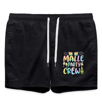 Malle Party Crew Groups Mallorca Party Holidays - Swim Trunks - black - Front - AI Model Male 185 light (185cm)