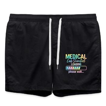 Lab Scientist Loading Tie Dye Lustig MLS Medical - Badeshorts - Schwarz - Vorne - AI Model Male 185 light (185cm)