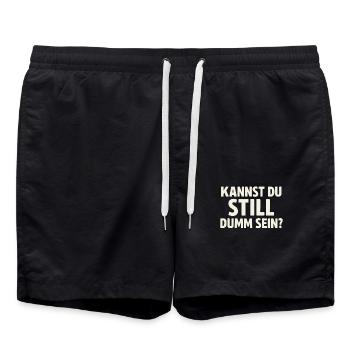 Kannst du still dumm sein? - Badeshorts - Schwarz - Vorne - AI Model Male 185 light (185cm)