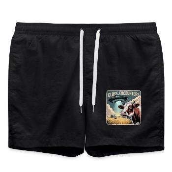 Außerirdische Begegnungen Auf Dem Bauernhof - Badeshorts - Schwarz - Vorne - AI Model Male 185 light (185cm)