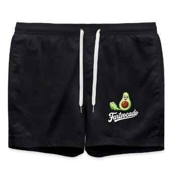 Lustige Avocado Furzen Pupsen Fartvocado - Badeshorts - Schwarz - Vorne - AI Model Male 185 light (185cm)