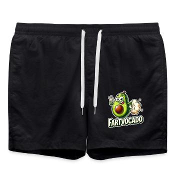Lustige Avocado Furzen Pupsen Fartvocado - Badeshorts - Schwarz - Vorne - AI Model Male 185 light (185cm)