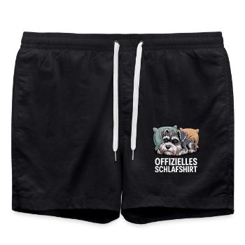 Offizielles Schlafshirt Schnauzer - Badeshorts - Schwarz - Vorne - AI Model Male 185 light (185cm)