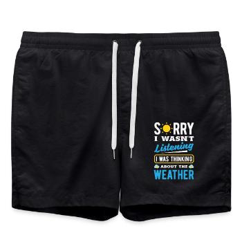Funny Meteorology Weather Enthusiasts - Swim Trunks - black - Front - AI Model Male 185 light (185cm)