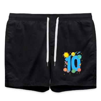 Aventure spatiale pour les 10 ans - Short de bain - noir - Devant - AI Model Male 185 light (185cm)