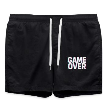 Game Over – Effet Glitch - Short de bain - noir - Devant - AI Model Male 185 light (185cm)