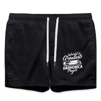 Harmonica Musican World ́s Createst Player - Swim Trunks - black - Front - AI Model Male 185 light (185cm)