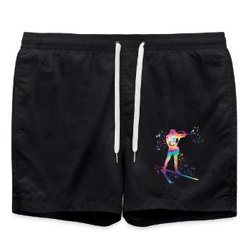 Biathlete Nordic Combined Biathlon - Swim Trunks - black - Front - AI Model Male 185 light (185cm)