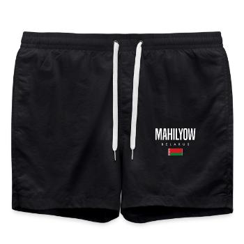 Mahilyow Belarus Weißrussland - Badeshorts - Schwarz - Vorne - AI Model Male 185 light (185cm)