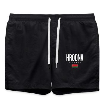 Hrodna Belarus Weißrussland - Badeshorts - Schwarz - Vorne - AI Model Male 185 light (185cm)