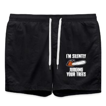 Judging your trees Lumberjack Forester - Swim Trunks - black - Front - AI Model Male 185 light (185cm)