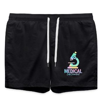 Medical Lab Scientist Tie Dye MLS Lab Scientist - Swim Trunks - black - Front - AI Model Male 185 light (185cm)