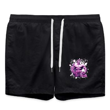 Bodybuilding Gym - Swim Trunks - black - Front - AI Model Male 185 light (185cm)