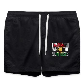 Kurdistan Where The Sun Rises Kurde Kurden - Badeshorts - Schwarz - Vorne - AI Model Male 185 light (185cm)