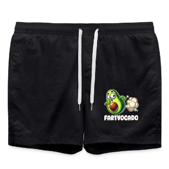 Lustige Avocado Furzen Pupsen Fartvocado - Badeshorts - Schwarz - Vorne - AI Model Male 185 light (185cm)