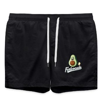 Lustige Avocado Furzen Pupsen Fartvocado - Badeshorts - Schwarz - Vorne - AI Model Male 185 light (185cm)