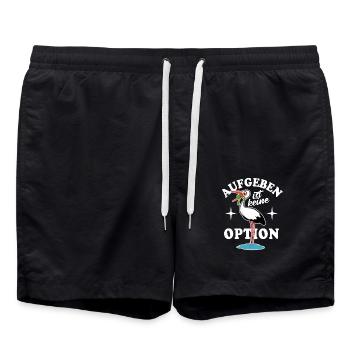Frosch und Storch - Aufgeben ist keine Option - Badeshorts - Schwarz - Vorne - AI Model Male 185 light (185cm)