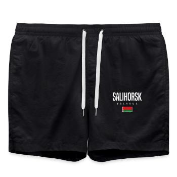 Salihorsk Belarus Weißrussland - Badeshorts - Schwarz - Vorne - AI Model Male 185 light (185cm)