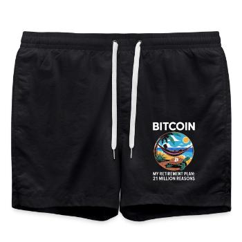 Bitcoin - Badeshorts - Schwarz - Vorne - AI Model Male 185 light (185cm)