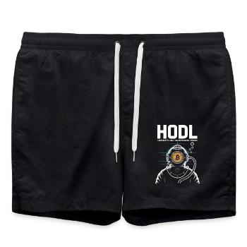 Bitcoin - Badeshorts - Schwarz - Vorne - AI Model Male 185 light (185cm)
