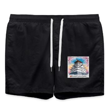 Château de Himeji, Japon - Short de bain - noir - Devant - AI Model Male 185 light (185cm)