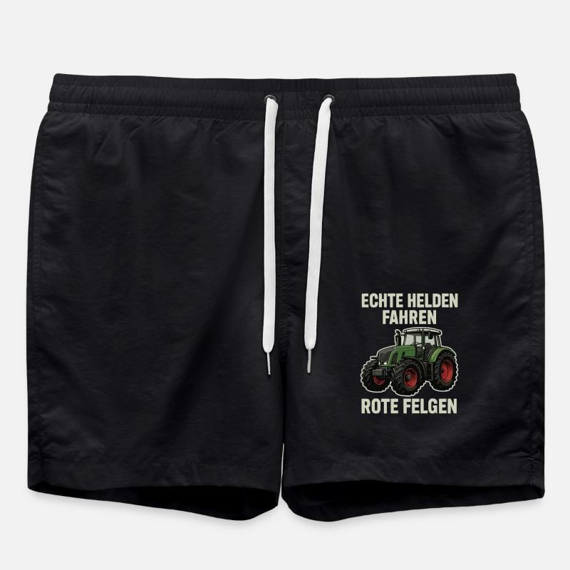 Echte Helden fahren Traktor - Badeshorts - Schwarz