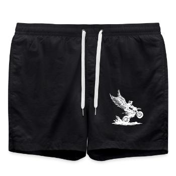 Winged Dirt Bike Rider Soaring Adventure - Swim Trunks - black - Front - AI Model Male 185 light (185cm)
