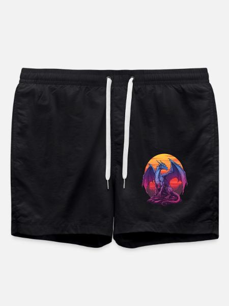 Blue Dragon Sunset - Swim Trunks - black