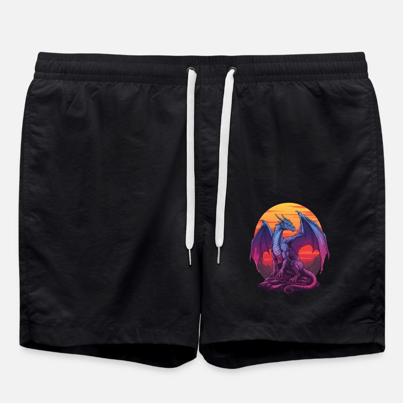Blue Dragon Sunset - Swim Trunks - black