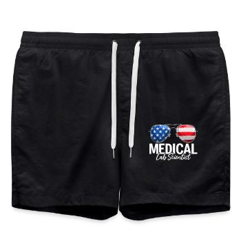 Medical Lab Scientist USA Sunglasses MLS Lab - Swim Trunks - black - Front - AI Model Male 185 light (185cm)