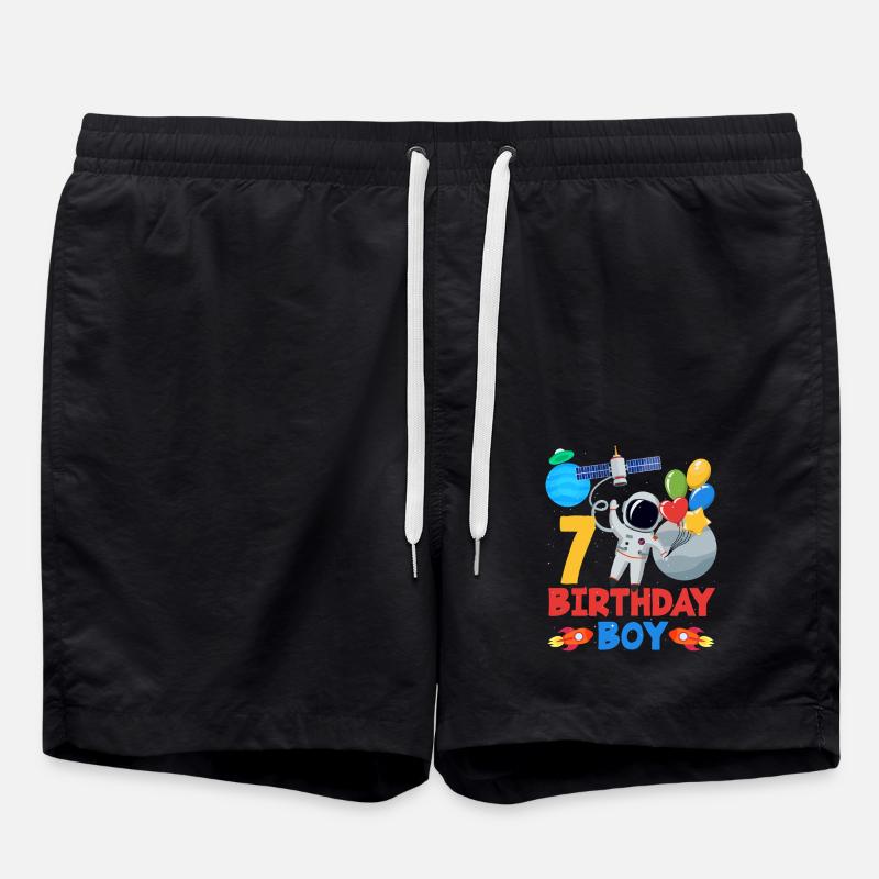 Astronaute 7 Anniversaire Garçon - Short de bain - noir