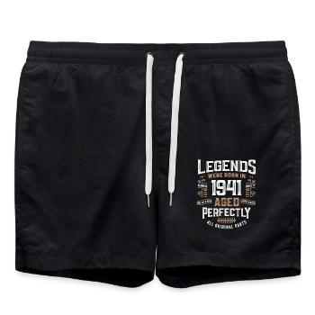 Legends Born In 1941 84th Birthday 84 Years Old - Swim Trunks - black - Front - AI Model Male 185 light (185cm)