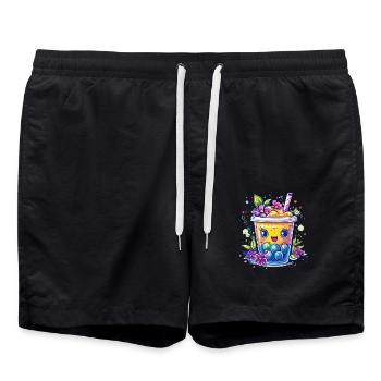 Fruity Bubble Tea - Swim Trunks - black - Front - AI Model Male 185 light (185cm)