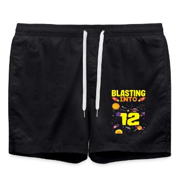 Aventure spatiale pour les 12 ans - Short de bain - noir - Devant - AI Model Male 185 light (185cm)