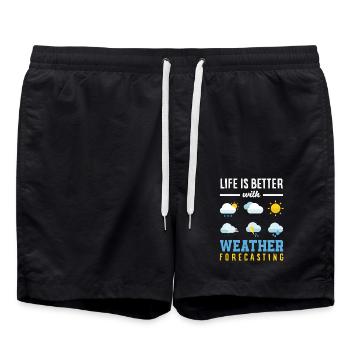 Funny Meteorology Weather Enthusiasts - Swim Trunks - black - Front - AI Model Male 185 light (185cm)