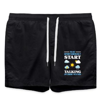 Funny Meteorology Weather Enthusiasts - Swim Trunks - black - Front - AI Model Male 185 light (185cm)