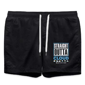 Météorologie amusante Passionnés de météo - Short de bain - noir - Devant - AI Model Male 185 light (185cm)