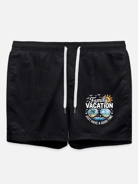 Funny Family Holiday Saying - Swim Trunks - black