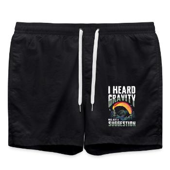 I heard gravity was just a suggestion - Swim Trunks - black - Front - AI Model Male 185 light (185cm)