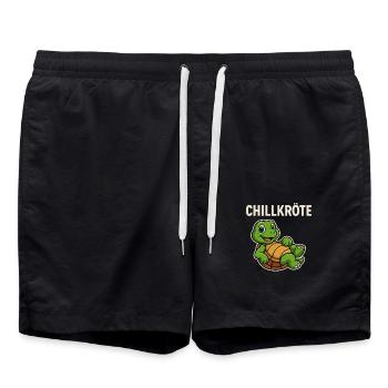 Chill Toad Turtle - Funny Turtle - Swim Trunks - black - Front - AI Model Male 185 light (185cm)