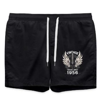 Vintage Rockin' depuis 1956, 69 ans de - Short de bain - noir - Devant - AI Model Male 185 light (185cm)