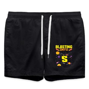 Rocket Adventure Blasting Into 5 - Swim Trunks - black - Front - AI Model Male 185 light (185cm)