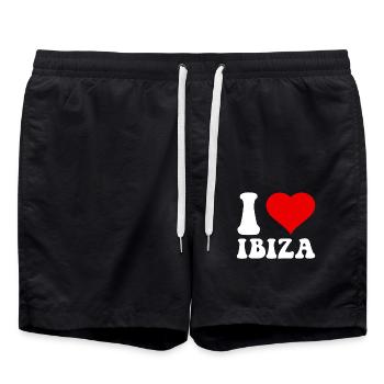 J’aime les vacances à Ibiza - Short de bain - noir - Devant - AI Model Male 185 light (185cm)
